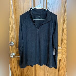 Free Fly Women’s Bamboo Flex Quarter-Zip Pullover in Heather Black
